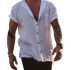Ericdress Plain Lapel European Straight Single-Breasted Men’s Shirt