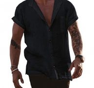 Ericdress Plain Lapel European Straight Single-Breasted Men’s Shirt