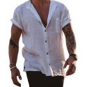 Ericdress Plain Lapel European Straight Single-Breasted Men’s Shirt