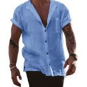 Ericdress Plain Lapel European Straight Single-Breasted Men’s Shirt