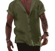 Ericdress Plain Lapel European Straight Single-Breasted Men’s Shirt