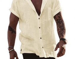 Ericdress Plain Lapel European Straight Single-Breasted Men’s Shirt