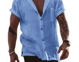 Ericdress Plain Lapel European Straight Single-Breasted Men’s Shirt