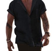 Ericdress Plain Lapel European Straight Single-Breasted Men’s Shirt