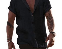 Ericdress Plain Lapel European Straight Single-Breasted Men’s Shirt