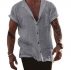 Ericdress Plain Lapel European Straight Single-Breasted Men’s Shirt