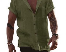 Ericdress Plain Lapel European Straight Single-Breasted Men’s Shirt