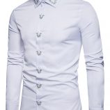 Ericdress Plain Lapel Simple Print Men’s Shirt