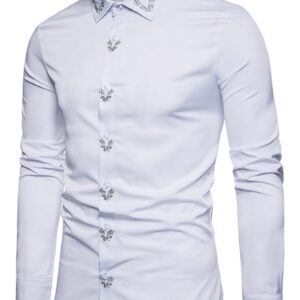 Ericdress Plain Lapel Simple Print Men's Shirt