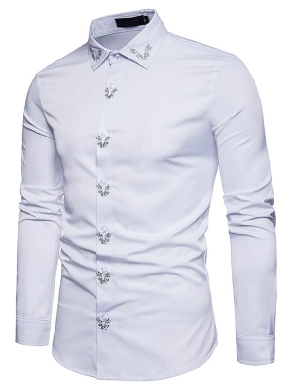 Ericdress Plain Lapel Simple Print Men's Shirt