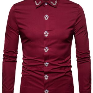 Ericdress Plain Lapel Simple Print Men's Shirt