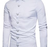 Ericdress Plain Lapel Simple Print Men’s Shirt