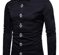 Ericdress Plain Lapel Simple Print Men’s Shirt