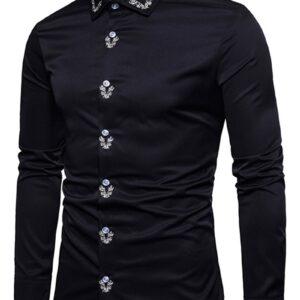 Ericdress Plain Lapel Simple Print Men's Shirt