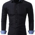 Ericdress Plain Long Sleeve Plaid Casual Men’s Shirt