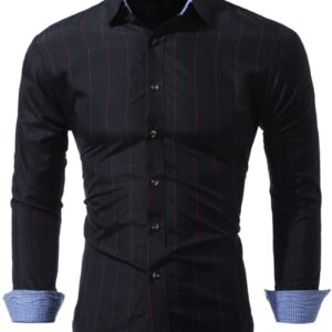 Ericdress Plain Long Sleeve Plaid Casual Men's Shirt