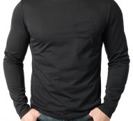 Ericdress Plain Pocket Round Neck Loose Mens T-shirt