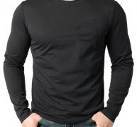 Ericdress Plain Pocket Round Neck Loose Mens T-shirt