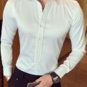 Ericdress Plain Smooth Anti Wrinkle Unique Slim Men’s Shirt