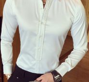Ericdress Plain Smooth Anti Wrinkle Unique Slim Men’s Shirt