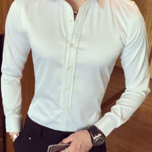 Ericdress Plain Smooth Anti Wrinkle Unique Slim Men's Shirt