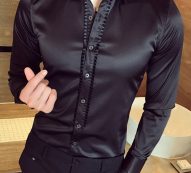 Ericdress Plain Smooth Anti Wrinkle Unique Slim Men’s Shirt