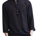 Ericdress Plain Stand Collar Simple Loose Men’s Shirt