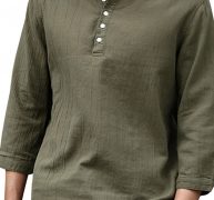 Ericdress Plain Stand Collar Simple Loose Men’s Shirt