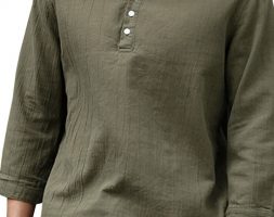 Ericdress Plain Stand Collar Simple Loose Men’s Shirt