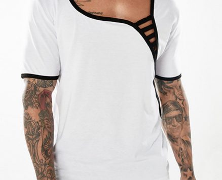 Ericdress Plain Unique Designed Mens T Shirts