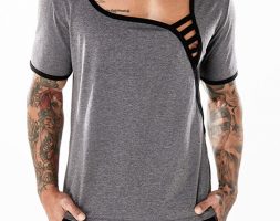 Ericdress Plain Unique Designed Mens T Shirts