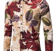 Ericdress Plant Lapel Print Fall Single-Breasted Men’s Shirt