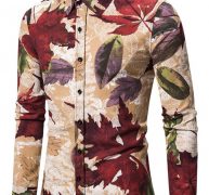 Ericdress Plant Lapel Print Fall Single-Breasted Men’s Shirt