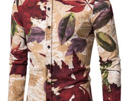 Ericdress Plant Lapel Print Fall Single-Breasted Men’s Shirt