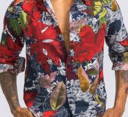 Ericdress Plant Lapel Print Fall Single-Breasted Men’s Shirt
