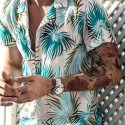 Ericdress Plant Print Casual Single-Breasted Men’s Shirt