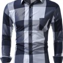 Ericdress Pocket Casual Plaid Single-Breasted Fall Men’s Shirt