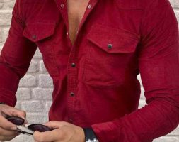 Ericdress Pocket Lapel Plain Single-Breasted Men’s Shirt