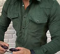 Ericdress Pocket Lapel Plain Single-Breasted Men’s Shirt