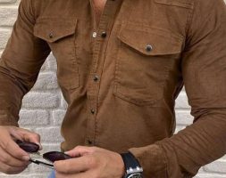 Ericdress Pocket Lapel Plain Single-Breasted Men’s Shirt