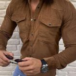 Ericdress Pocket Lapel Plain Single-Breasted Men’s Shirt