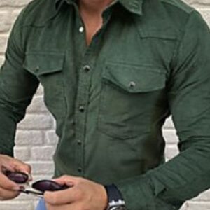 Ericdress Pocket Lapel Plain Single-Breasted Men's Shirt