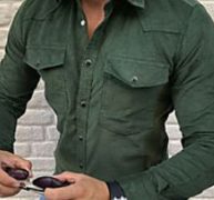 Ericdress Pocket Lapel Plain Single-Breasted Men’s Shirt