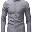 Ericdress Pocket OL Lapel Single-Breasted Fall Men’s Shirt