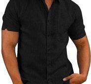 Ericdress Pocket Plain Lapel Single-Breasted Men’s Shirt