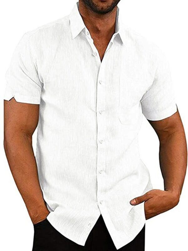 Ericdress Pocket Plain Lapel Single-Breasted Men's Shirt