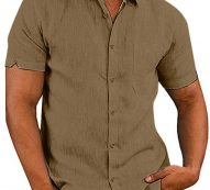 Ericdress Pocket Plain Lapel Single-Breasted Men’s Shirt