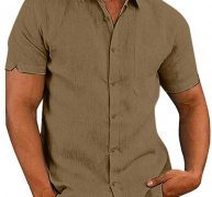 Ericdress Pocket Plain Lapel Single-Breasted Men’s Shirt