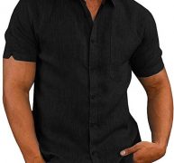 Ericdress Pocket Plain Lapel Single-Breasted Men’s Shirt