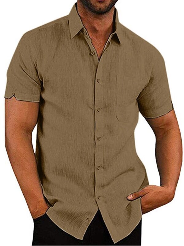 Ericdress Pocket Plain Lapel Single-Breasted Men's Shirt